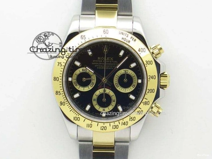 MiroTime 0306 Daytona 116589RBOW YG Rainbow Crystal BLF Best Edition Black Dial on YG Bracelet A SmoothTexture 3175